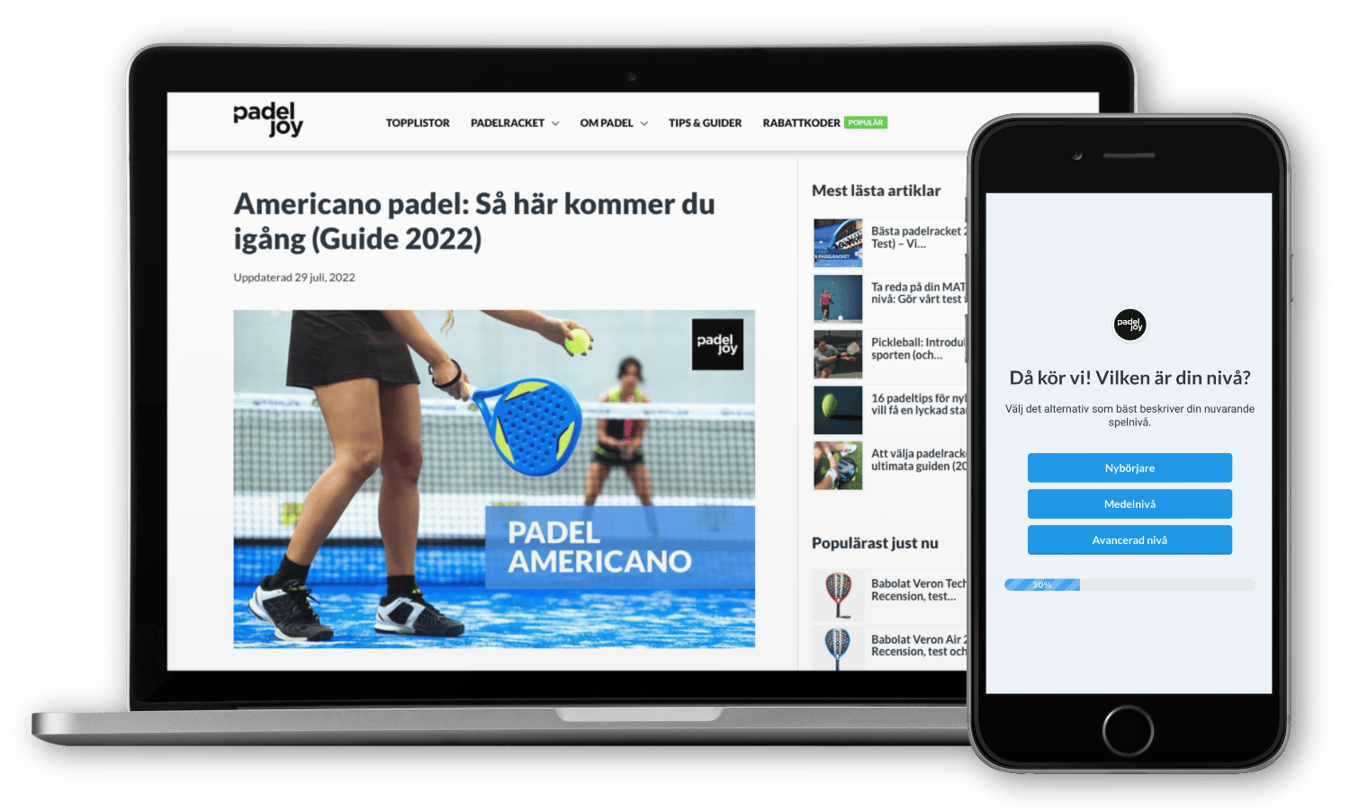 PadelJoy är Sveriges ledande sajt för padelrecensioner